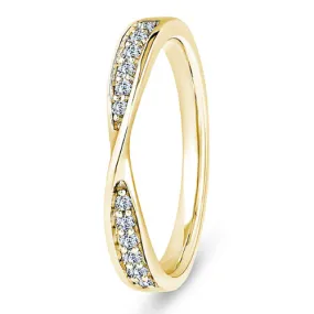 Brilliant Cut Ribbon Crossover Medium Style Claw Set .16ct