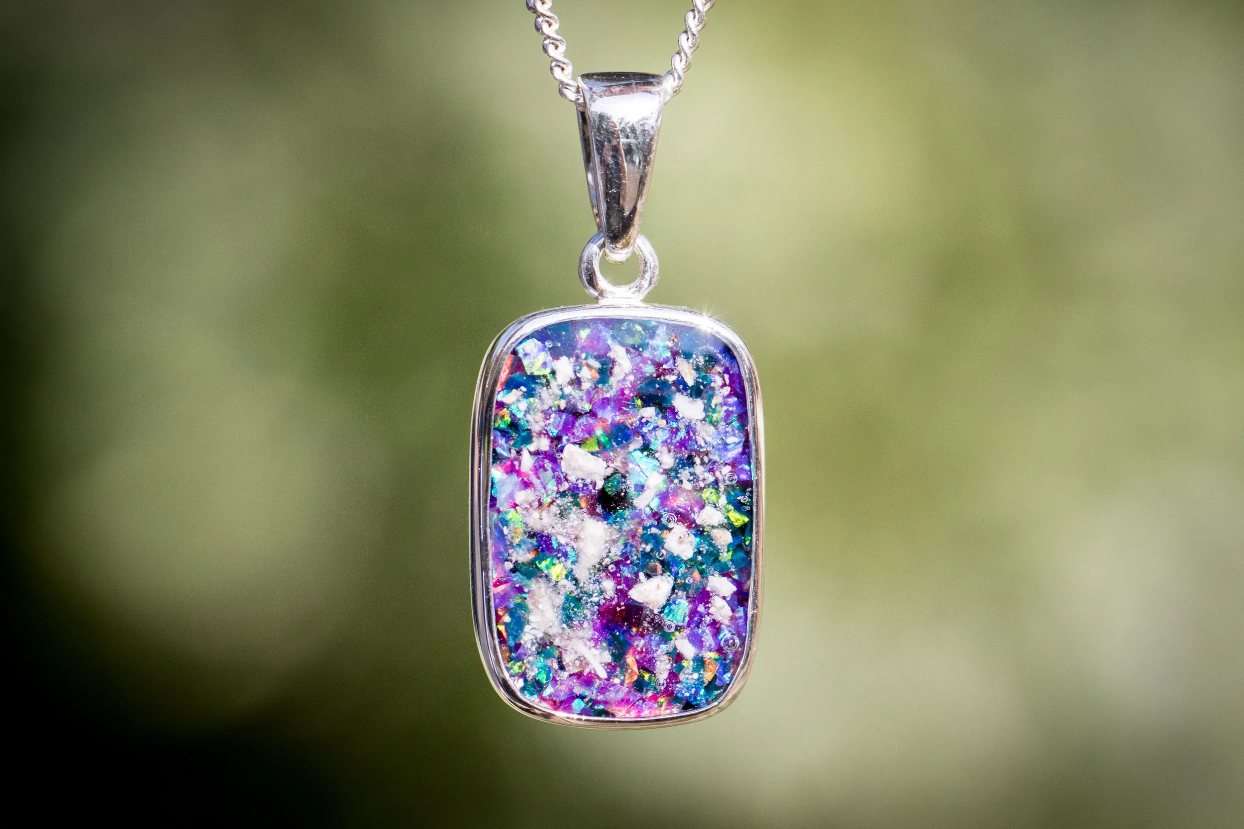 Rectangle Pendant with Ash - Engravable