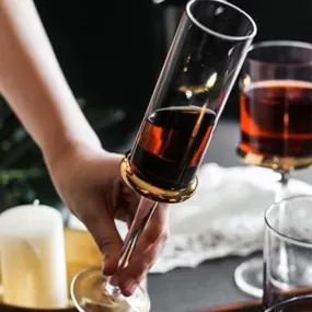 Red Champagne Glasses (Set of 4) - CLEARANCE ITEM
