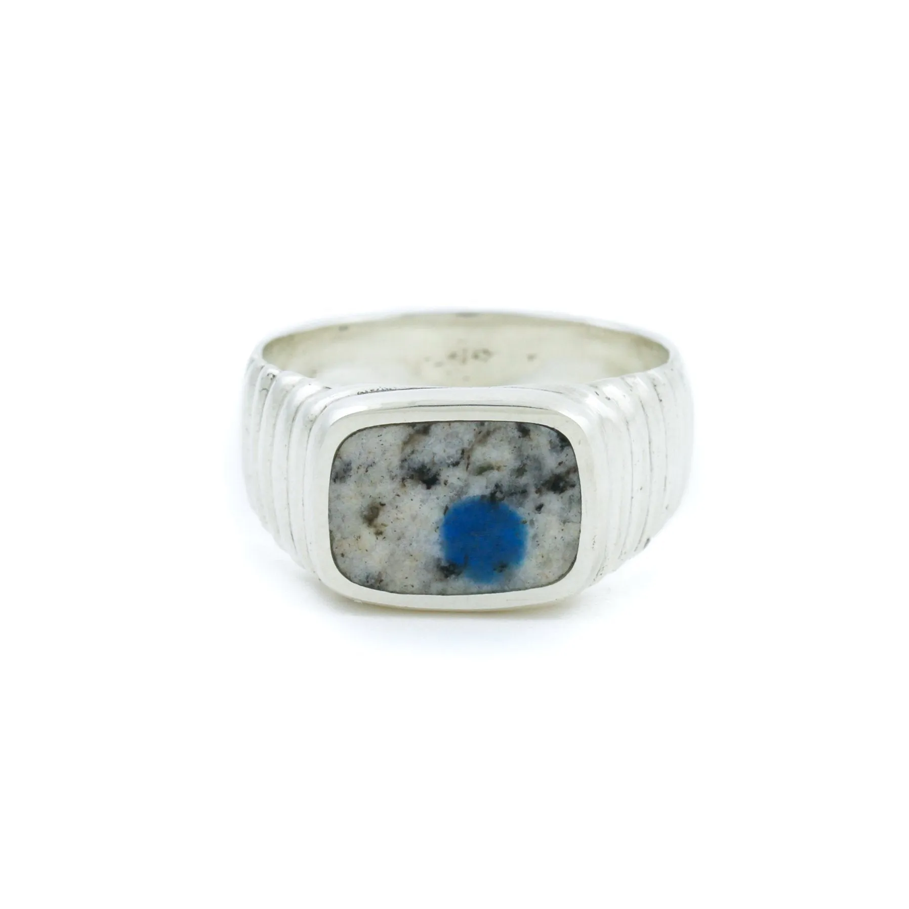 Silver x Sodalite Ridged Cushion Inlay